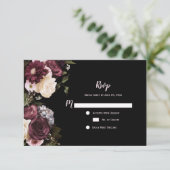 Boho Burgundy Roze Witte Bloem RSVP | Kaartje (Staand voorkant)
