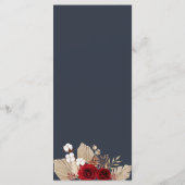 Boho Burgundy Rozen en Pampas Grass Menu (Achterkant)