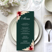 Boho Burgundy Rozen en Pampas Grass Menu