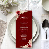 Boho Burgundy Rozen en Pampas Grass Menu