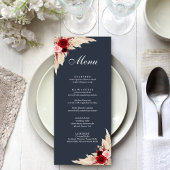 Boho Burgundy Rozen en Pampas Grass Menu