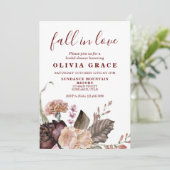 Boho Burgundy Rozen herfst floral Vrijgezellenfees Kaart (Staand voorkant)