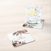 Boho Burgundy Rozen herfst florale bruiloft Kartonnen Onderzetters (Insitu)