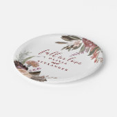 Boho Burgundy Rozen herfst in de liefde voor de bl Papieren Bordje (Gekanteld)