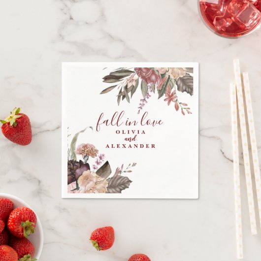 Boho Burgundy Rozen herfst in de liefde voor de bl Servet (Insitu)