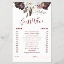 Boho Burgundy Rozen herfst Vrijgezellenfeest Game 