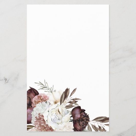 Boho Burgundy Rozen herfst Vrijgezellenfeest Game Flyer (Achterkant)