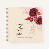 Boho Burgundy Rozen Notitieboek (Voorkant)