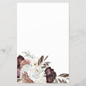 Boho Burgundy Rozen val Bruidsdouche Spel Flyer (Achterkant)