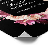 Boho Burgundy Rozen Vrijgezellenfeest Lijst Poster (Hoek)