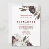 Boho Burgundy-Rozen worden gehuwd Kaart (Voorkant)