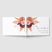 Boho Burgundy Terracotta Floral Wedding Gastenboek (Volledig)