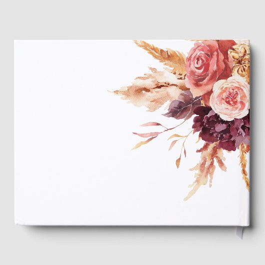 Boho Burgundy Terracotta Floral Wedding Gastenboek (Achterkant)