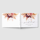 Boho Burgundy Terracotta Floral Wedding Guest Book Gastenboek (Volledig)