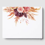 Boho Burgundy Terracotta Floral Wedding Guest Book Gastenboek (Achterkant)