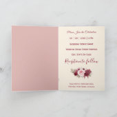 Boho Burgundy Wijn Bloemige Elegante Aangepaste Tr (Binnen)