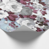 Boho burgundy witte pastelpastelpatroon cadeaupapier (Hoek)