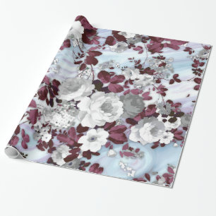 Boho burgundy witte pastelpastelpatroon cadeaupapier