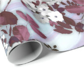 Boho burgundy witte pastelpastelpatroon cadeaupapier (Rol Hoek)