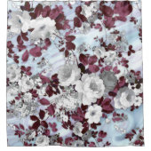 Boho burgundy witte pastelpastelpatroon douchegordijn (Voorkant)