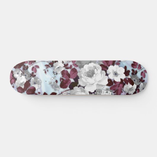 Boho burgundy witte pastelpastelpatroon persoonlijk skateboard (Horizontaal)