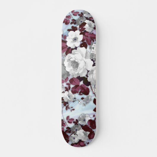 Boho burgundy witte pastelpastelpatroon persoonlijk skateboard (Voorkant)