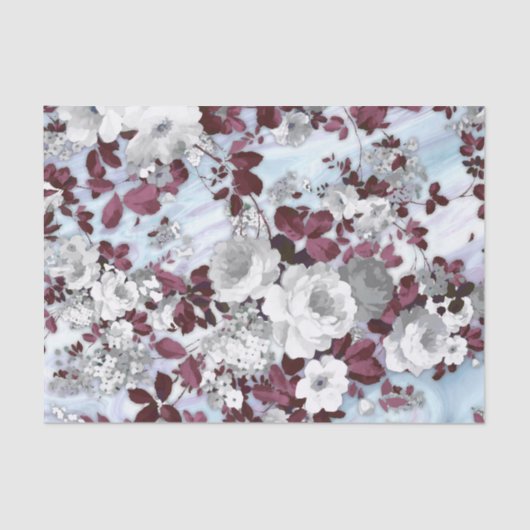Boho burgundy witte pastelpastelpatroon tissuepapier (Voorkant)