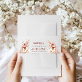 Boho Burnt Number Bloemenbruiloft Uitnodigingen Wikkel