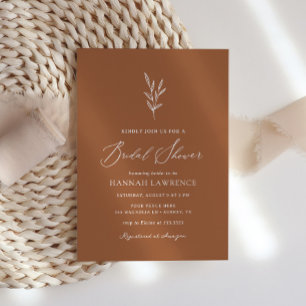 Boho Burnt Orange Bruidsfeest Kaart