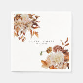 Boho Burnt Orange Fall Engagement Party Napkins Servet (Voorkant)