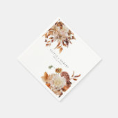 Boho Burnt Orange Fall Engagement Party Napkins Servet (Hoek)