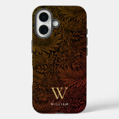 Boho Burnt Orange Floral Gold Monogram Name Case-Mate iPhone Case (Achterkant)