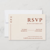 Boho Burnt Orange | Moderne Huwelijks-RSVP-Kaart RSVP Kaartje (Voorkant)