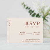 Boho Burnt Orange | Moderne Huwelijks-RSVP-Kaart RSVP Kaartje (Staand voorkant)