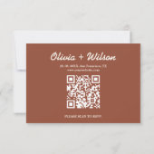 Boho Burnt Orange | Moderne Huwelijks-RSVP-Kaart RSVP Kaartje (Achterkant)