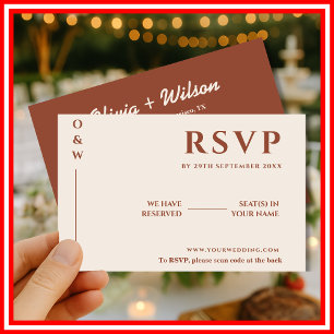 Boho Burnt Orange   Moderne Trouw RSVP Kaart