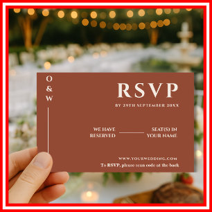 Boho Burnt Orange Trouw QR RSVP Kaart
