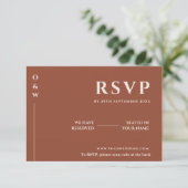 Boho Burnt Orange | Trouw QR RSVP Kaart (Staand voorkant)