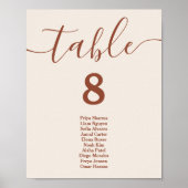 Boho Burnt Orange | Trouw zitplaatsenkaart Poster (Voorkant)