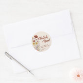 Boho Burnt Orange | Wilde Bloem Ronde Sticker (Envelop)