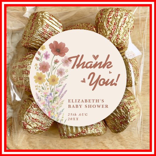 Boho Burnt Orange | Wilde Bloem Ronde Sticker