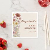 Boho Burnt Orange | Wilde Bloemen Baby Shower Servet (Insitu)