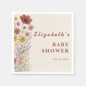 Boho Burnt Orange | Wilde Bloemen Baby Shower Servet (Voorkant)