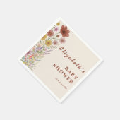 Boho Burnt Orange | Wilde Bloemen Baby Shower Servet (Hoek)