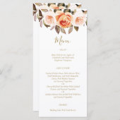 Boho Burnt Oranje Fall Wedding Menu (Voorkant / Achterkant)