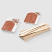 Boho Burnt Oranje Floral & Pampas Wedding Programm Handwaaier (Niet-gemonteerd)