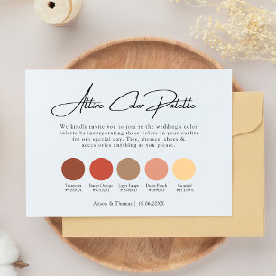 Boho Burnt Oranje Wedding Color Palette Informatiekaartje