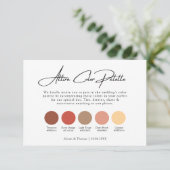 Boho Burnt Oranje Wedding Color Palette Informatiekaartje (Staand voorkant)