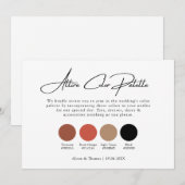 Boho Burnt Oranje Wedding Color Palette Kaart (Voorkant / Achterkant)