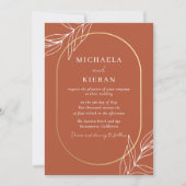 Boho Burnt Rust Modern Wedding Kaart (Voorkant)